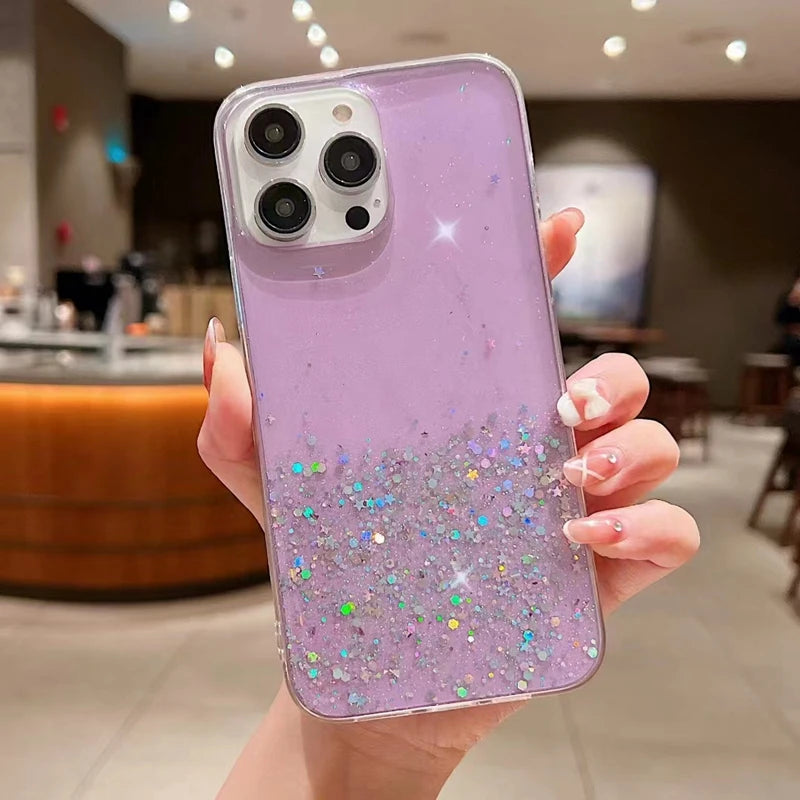For Vivo V25 V25E Y02 Y16 Y02S Y77 Y77E Y35 Y22 Y22S 4G Y15S Y15A Y01 X50 ProX21 UD Phone Case Bling Glitter Sequins Soft Cover