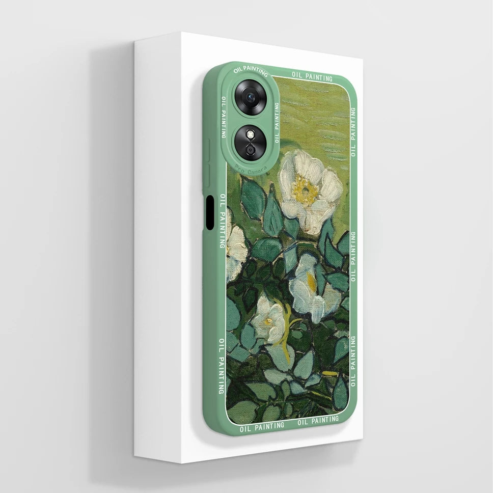 Phone Case For Oppo A17 A17K K 4G Pretty Flowers Smooth Liquid Silicone Back Cover For OppoA17K Oppo A 17 K Fundas Shell Coque