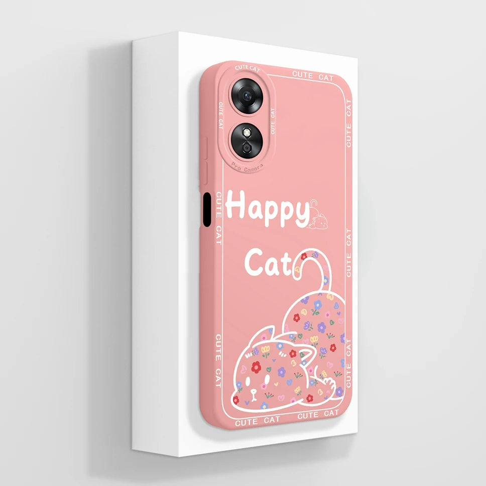 Phone Case For Oppo A17 A17K K 4G Pretty Flowers Smooth Liquid Silicone Back Cover For OppoA17K Oppo A 17 K Fundas Shell Coque