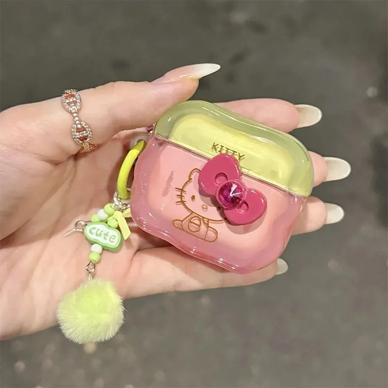 Kawaii Sanrio Hello Kitty Earphone Case for Apple AirPods Pro Earphone Case Anime Cartoon Cute 1/2 Generation Girl's Gifts Toys