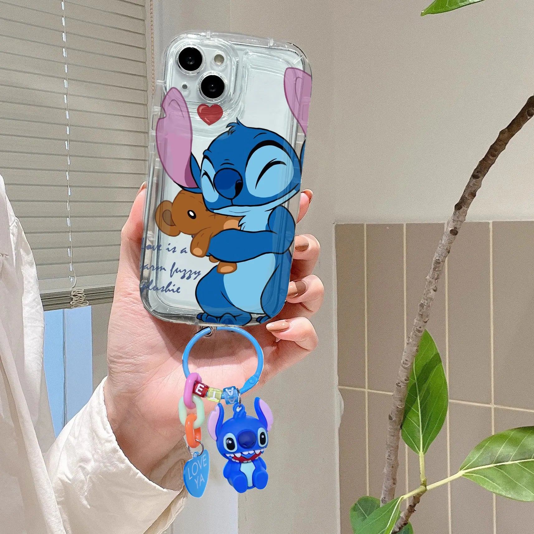 Cartoon Stitch Angel 3D KeyChain Case For iPhone 13 14 15 Pro Max 14 Plus 11 12 Mini 14 Plus XS Max 6 6S 7 8 Plus X XR SE Cover