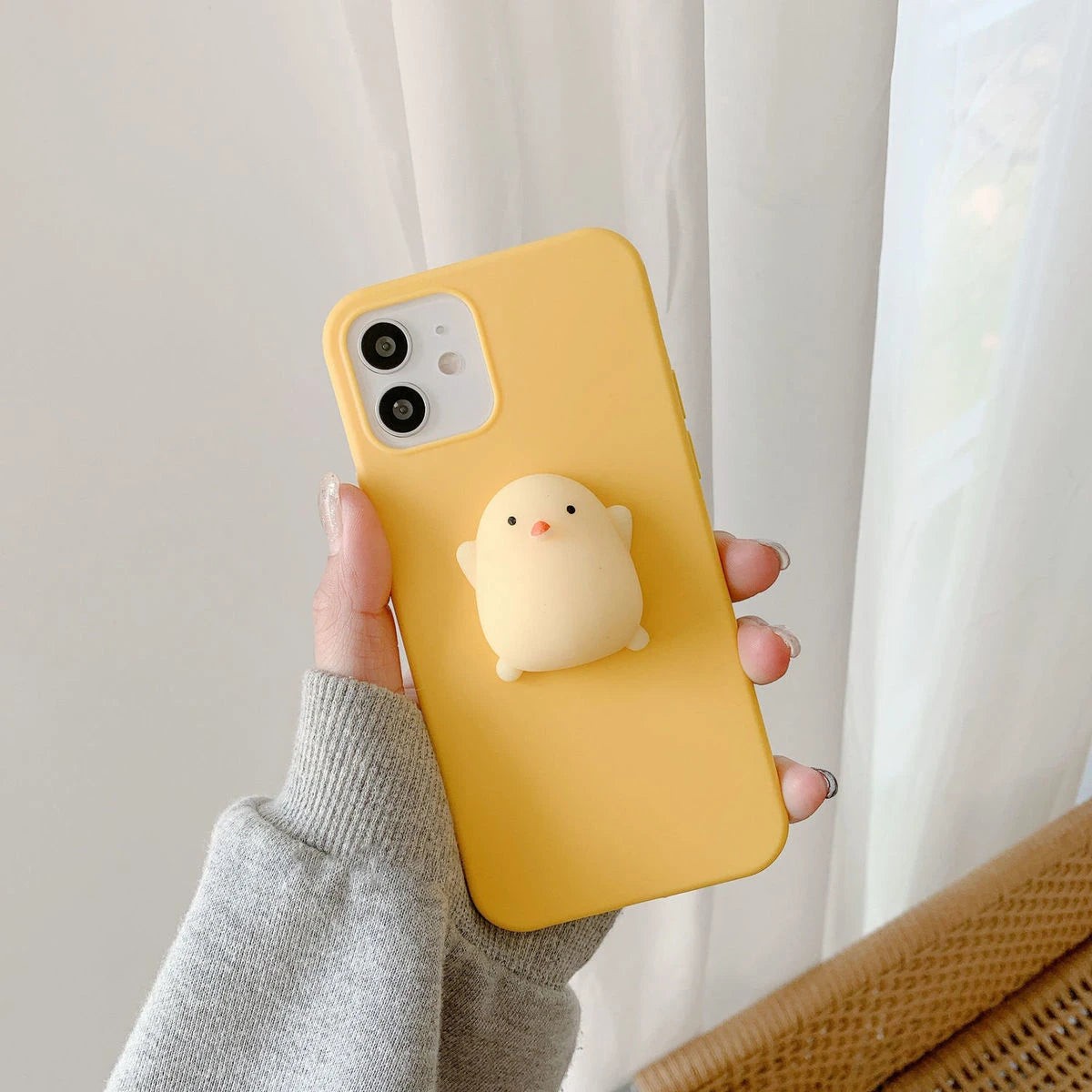 3D Squishy Toys Chick Cat Case For Apple iPhone 15 14 Plus 12 13 mini 11 Pro Max SE 2020 SE 3 Animals TPU Cover Soft Cases