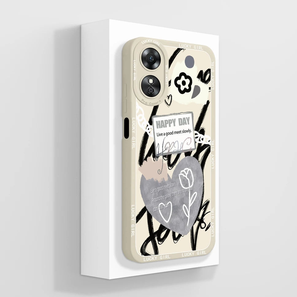 Phone Case For Oppo A17 A17K K 4G Pretty Flowers Smooth Liquid Silicone Back Cover For OppoA17K Oppo A 17 K Fundas Shell Coque