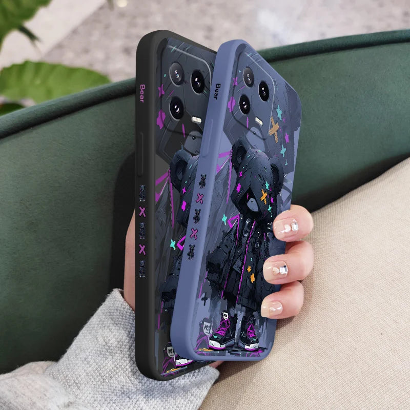 Mysterious Bear Phone Case For Xiaomi Mi 15 14 14T 13 13T 12 12X 12T 12S 11 11T 10 10T 9 9T Pro Lite Liquid Silicone Cover