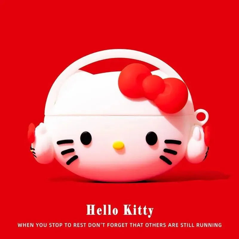 For Airpods 4 3 2 Pro 1 Pro 2 Cartoon Hello Kitty Kuromi Melody Listen To Music Silicone Earphone Case Accessories Cover