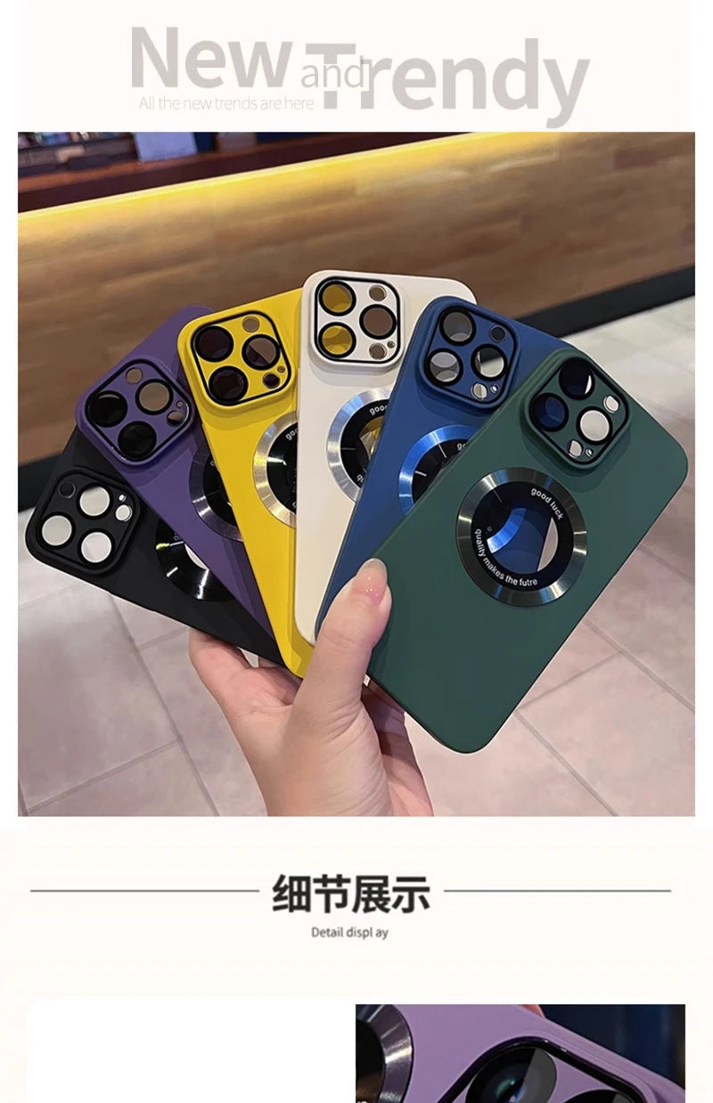 Luxury Magsafe Wireless Charge Phone Case For iPhone 15 16 14 13 12 11 Pro Max 16 Plus Matte Magnetic Back Protector Cases Cover