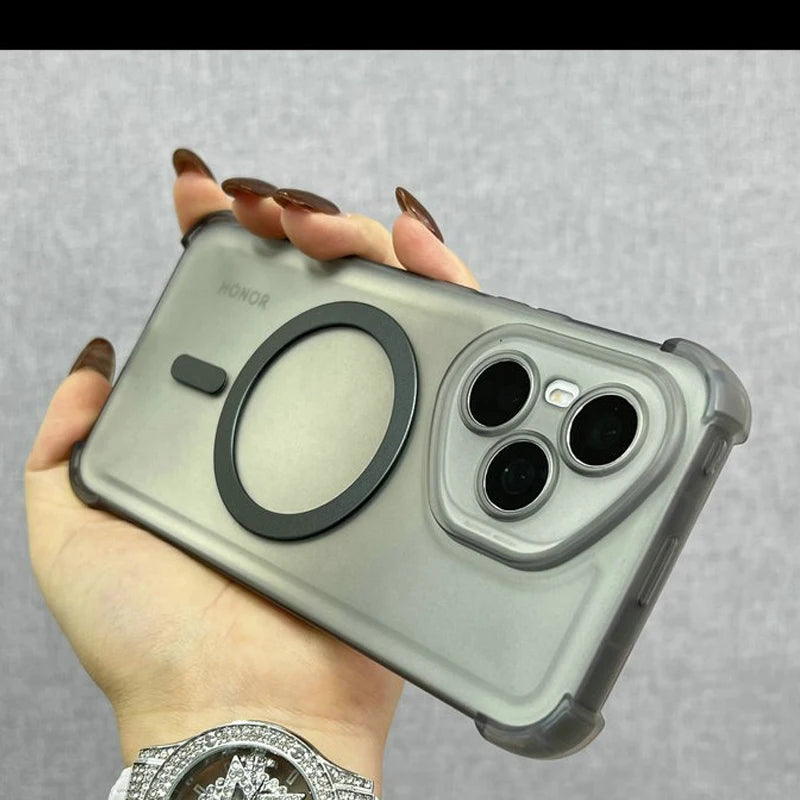 For Honor400Lite Case Airbag Shockproof Magnetic Wireless Charging Case For Honor 400 300 200 100 90 80 70 60 Pro Clear Cover