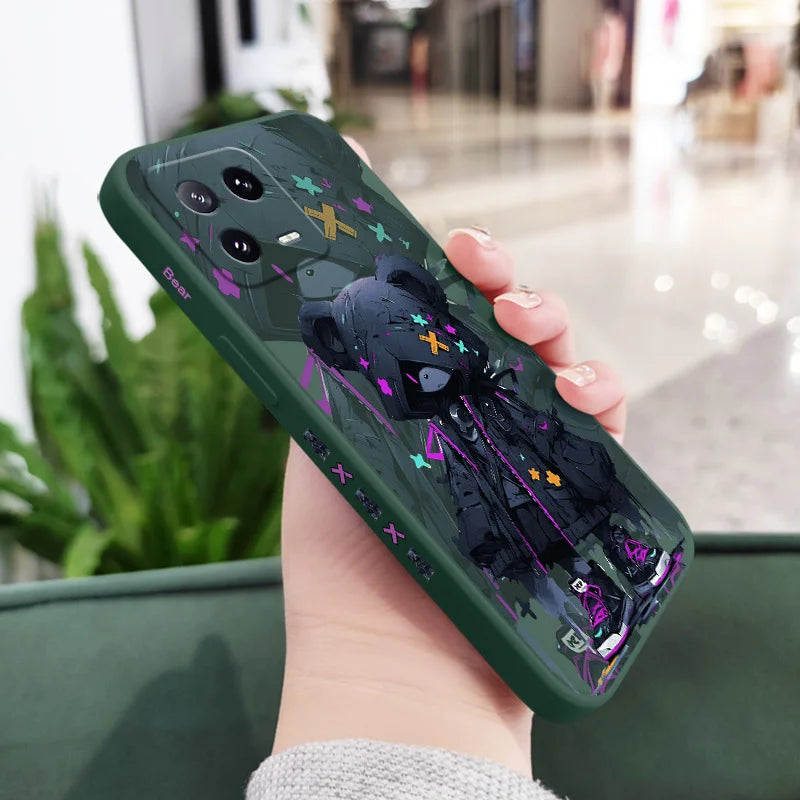 Mysterious Bear Phone Case For Xiaomi Mi 15 14 14T 13 13T 12 12X 12T 12S 11 11T 10 10T 9 9T Pro Lite Liquid Silicone Cover