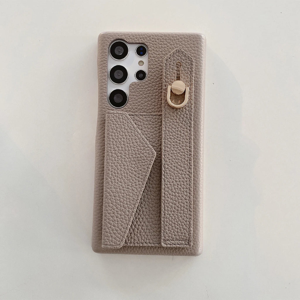 Wrist Strap Wallet Case For Samsung Galaxy S21 FE S22 S23 Plus Note 20 Ultra A52 A53 A54 Luxury Card Holder Leather Cover