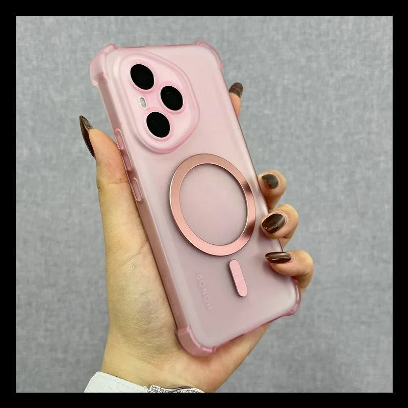 For Honor400Lite Case Airbag Shockproof Magnetic Wireless Charging Case For Honor 400 300 200 100 90 80 70 60 Pro Clear Cover