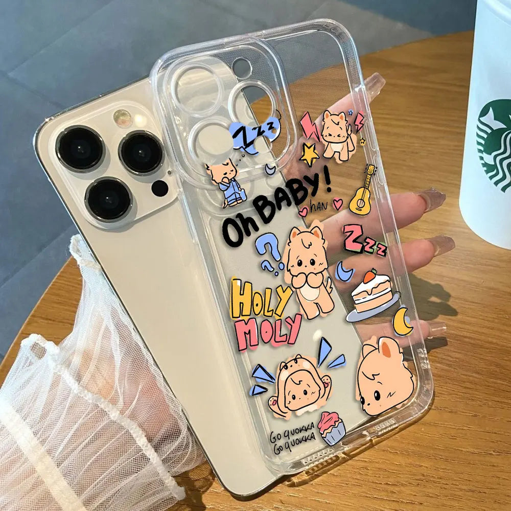 Kpop S-Stray kids S-skzoo Custom Photo Phone Case For Redmi Note 14 13 12 12S 11 11T 11S 10 9 10S 9S 9T 8 Pro Max Clear TPU Case
