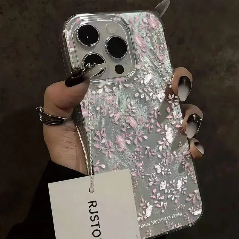 Small Flower Shockproof Hard Case for Xiaomi 14T Pro Protective Cover for Xiaomi 11 Lite 13T 13TPro Chiffon Texture Capa Fundas