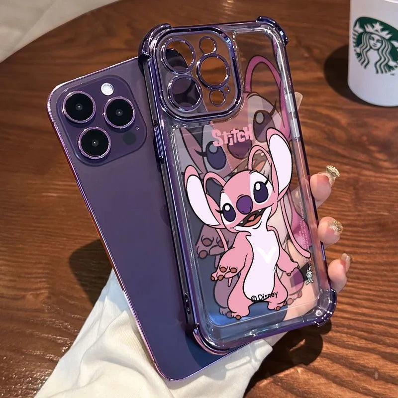 Dance Angel Stitch Phone Case for iPhone 16 Pro Max 15 Plus 14 Pro 13 Mini 12 11 XS XR 7 8 SE 16E Shockproof Clear Armor Capa