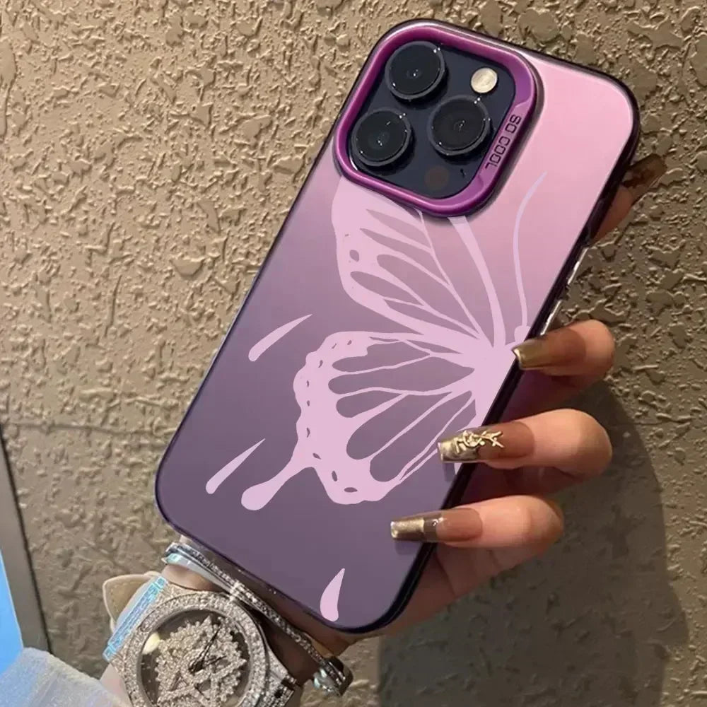 For Samsung Galaxy A06 A16 Case Luxury Fashion Butterfly Silver IMD Phone Case For Samsung A06 A16 Matte Color Cover Funda