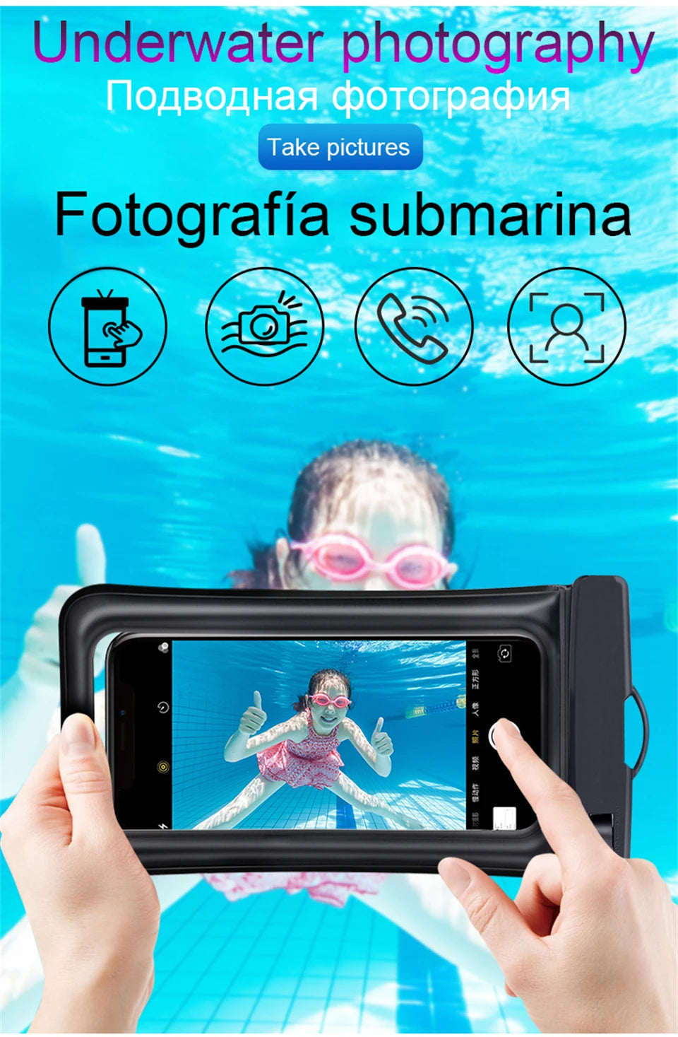 IP68 Universal Waterproof Phone Cases Bag For iPhone 16 15 14 13 12 11 Pro Max X Xiaomi Samsung S24 Ultra Swim Cover Accessories