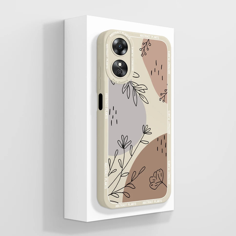 Phone Case For Oppo A17 A17K K 4G Pretty Flowers Smooth Liquid Silicone Back Cover For OppoA17K Oppo A 17 K Fundas Shell Coque