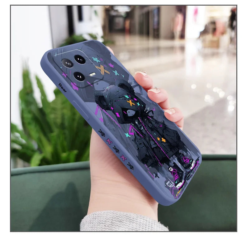 Mysterious Bear Phone Case For Xiaomi Mi 15 14 14T 13 13T 12 12X 12T 12S 11 11T 10 10T 9 9T Pro Lite Liquid Silicone Cover