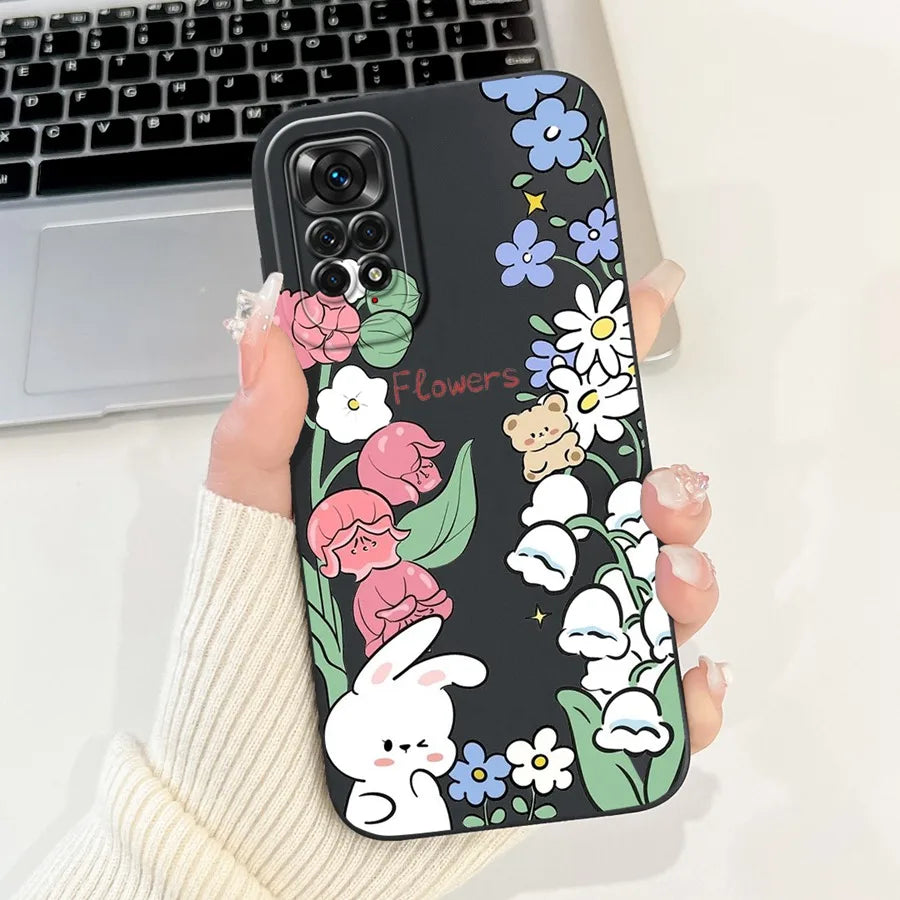 Case for Redmi Note 11 11S 4G 11 Pro Couqe Matte Soft Silicone Cartoons Funda Shockproof  Phone Bags For Note11 11S Back Covers