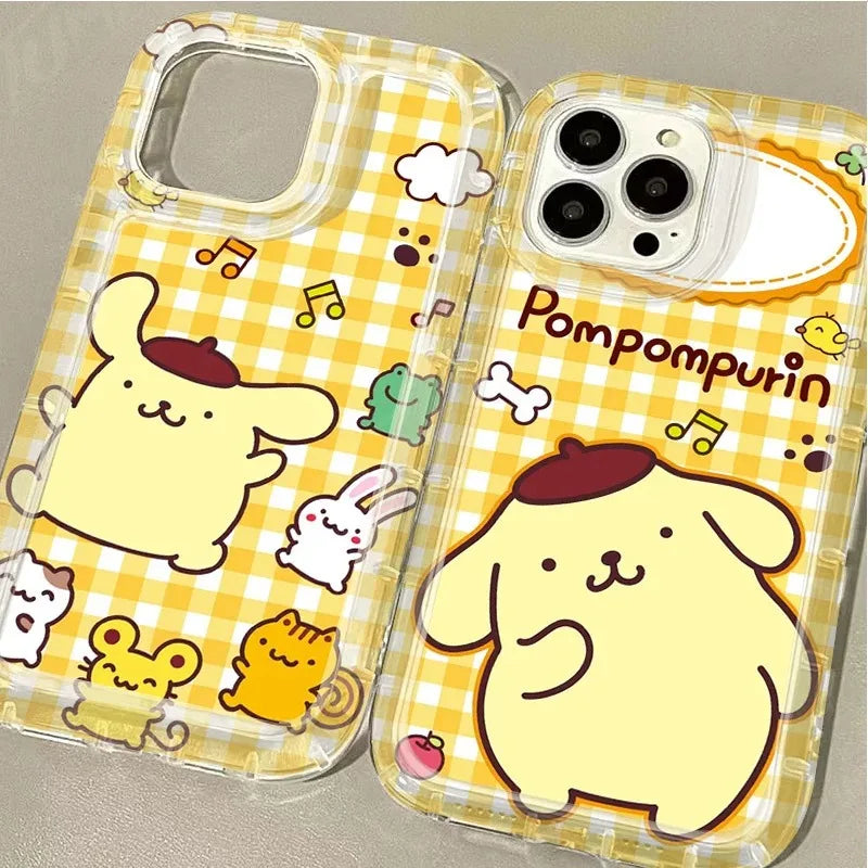 Saniro Pom Purin Case For iPhone 16 15 14 13 12 11 Pro Max 16E XR XS X 8 7 Plus SE 2020 Printing Clear Silicone Protective Cover