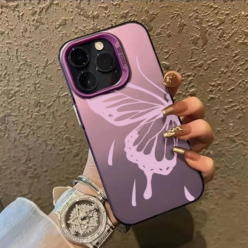 For Samsung Galaxy A06 A16 Case Luxury Fashion Butterfly Silver IMD Phone Case For Samsung A06 A16 Matte Color Cover Funda