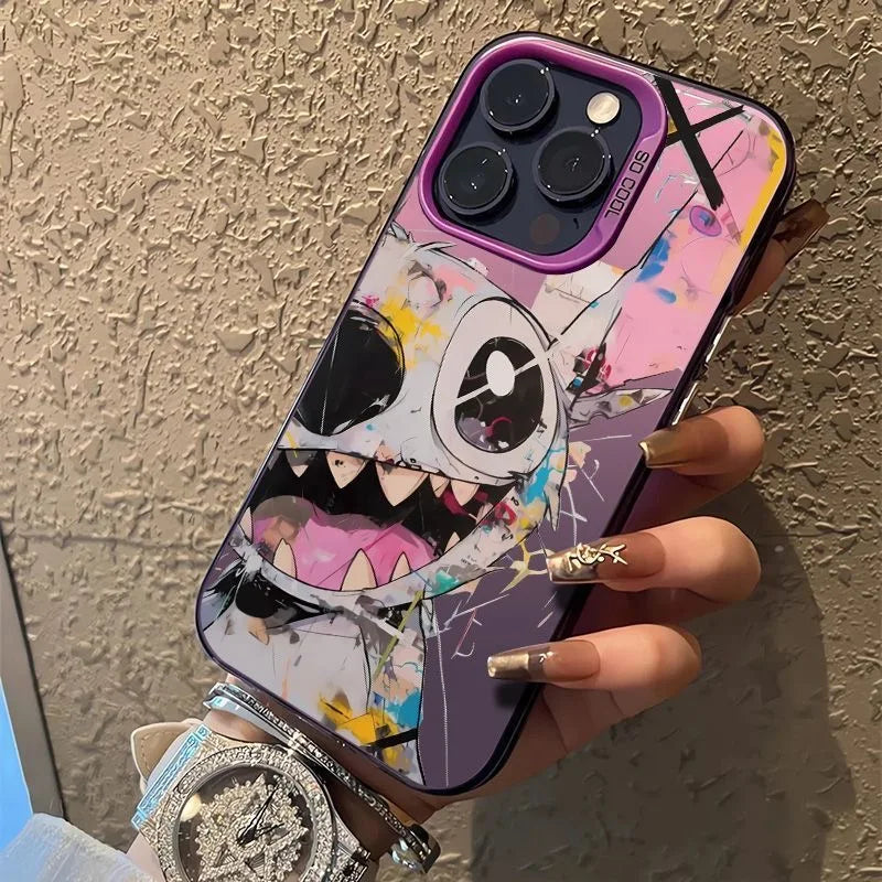Cute Graffiti Stitchs Phone Case For iPhone 16 15 14 13 12 11 Pro Max X XR XSMAX 8 7 Plus Candy Matte Shockproof Back Cover