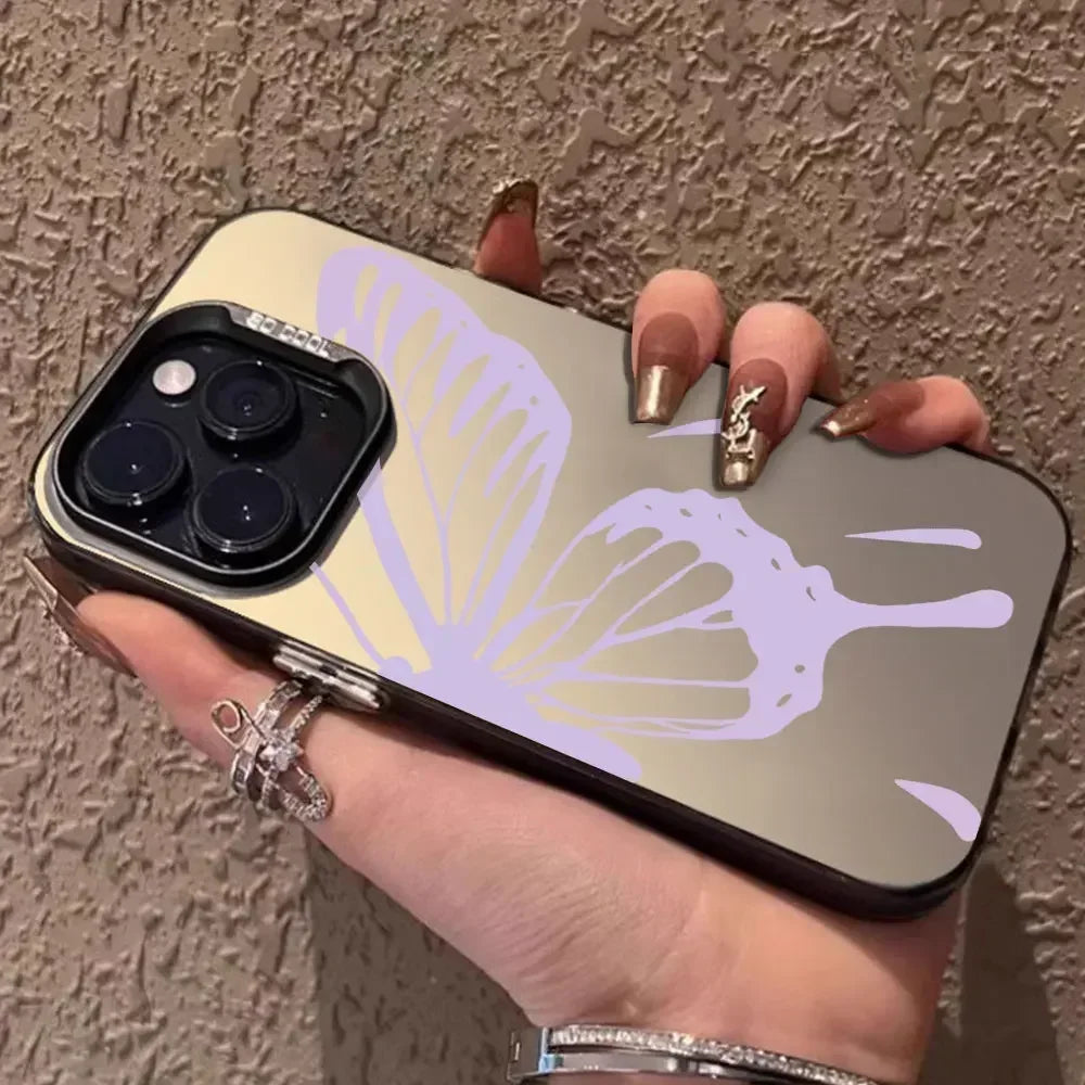 Case For Vivo V25 V25E X80 Lite Luxury Matte Silver IMD Phone Funda For Vivo V25E X80Lite Fashion Butterfly Color Soft Cover