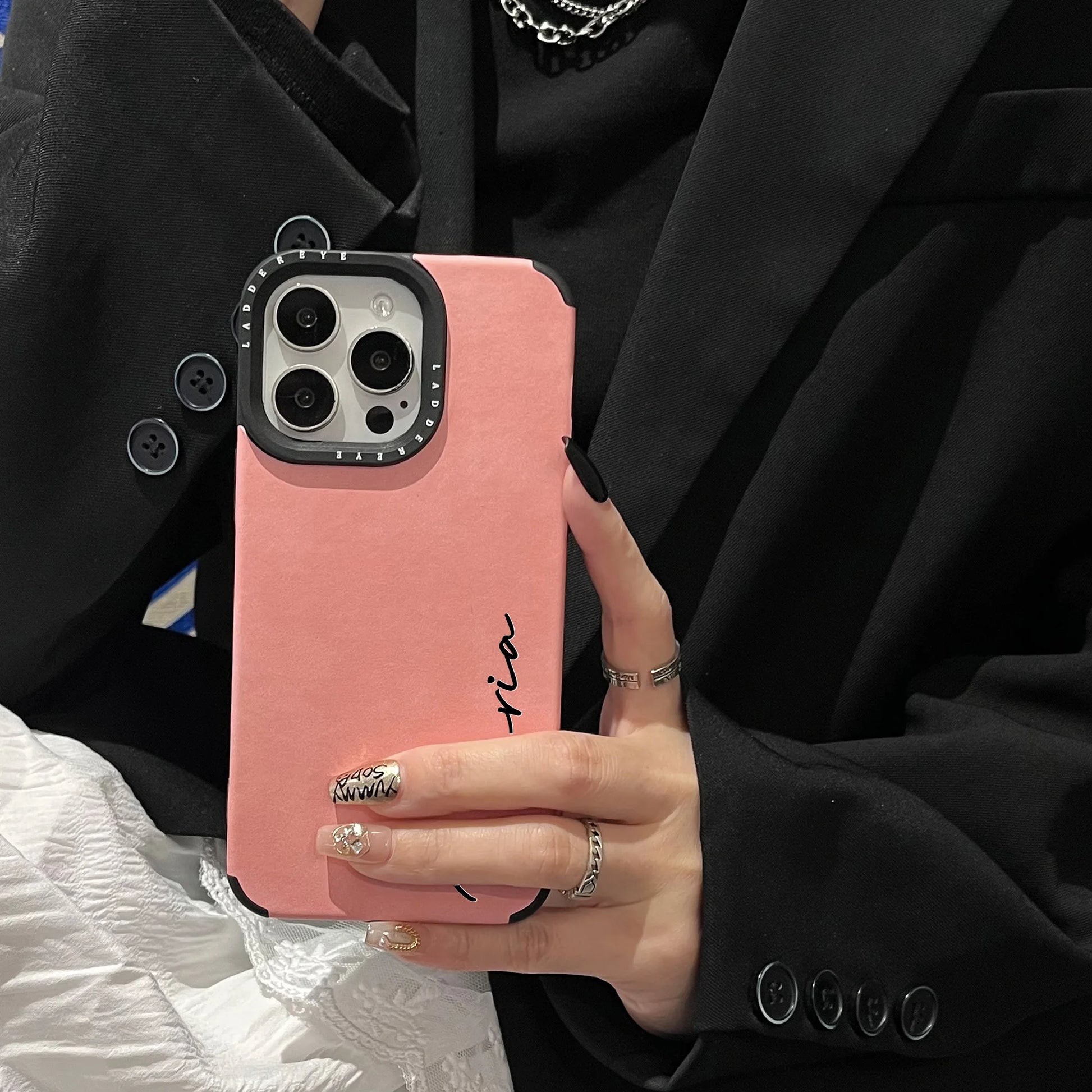 Custom Name Personalized Phone Case for iphone17 16 15 14 13 12 11 Pro Max Plus, luxury Faux Leather Shockproof gift case