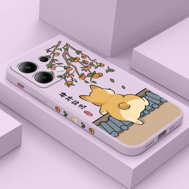 Cute Lively Cat Phone Case For Xiaomi Redmi Note 14 13 12 12S 11 11S 10 10S 9 9S Pro Plus 4G 5G Liquid Silicone Cover