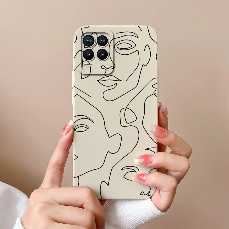 Cases For Realme 8 Pro 4G Shell Lovely Cartoon Astronaut Pattern Soft Liquid Silicone Phone Covers For Realme8 8Pro Fundas Coque