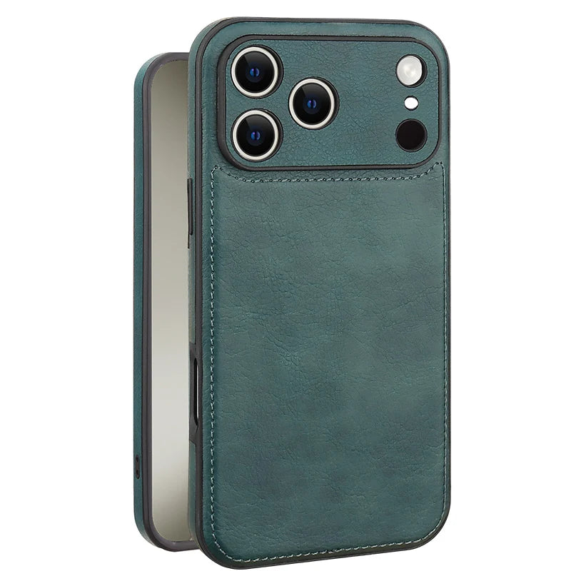 Soft Leather Case for iPhone 17 14 13 12 11 16 Pro Max XR 15 Plus Air Ultra Thin Lens Protection iphone16 16Pro Cover Coque