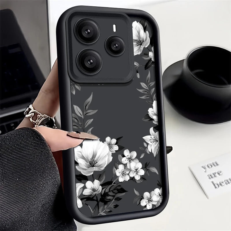 Fashion Flower Case For Xiaomi 13T 14T 11T Pro Poco X6 F6 Pro Funda Redmi Note 14 Pro 5G 13 12 11 Shockproof Bumper Soft Cover