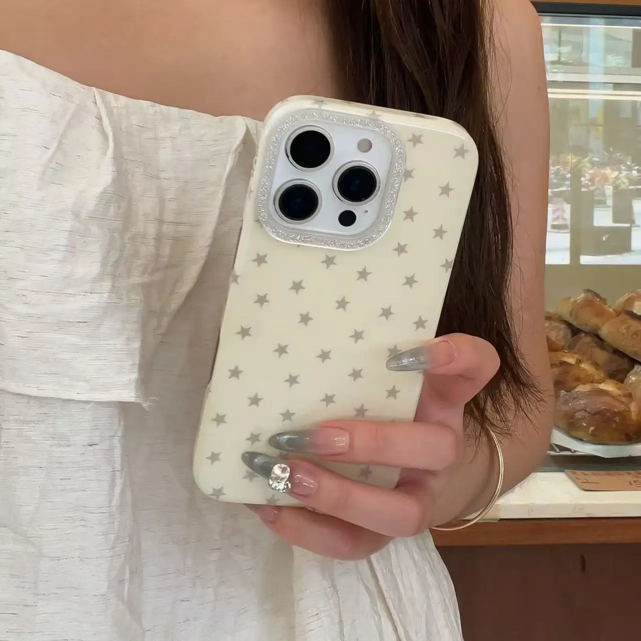 High end sparkling mirror all inclusive star chain phone case, suitable for iPhone 16 Pro Max 15 14 13 12 11 phone case anti scr