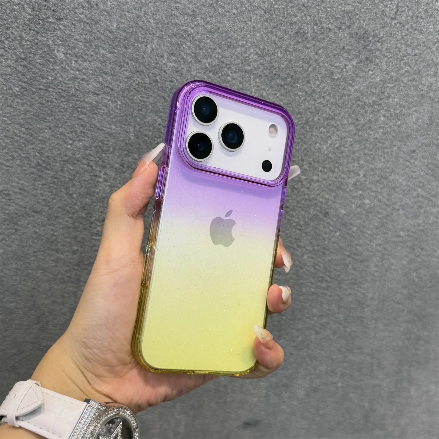 Flash Gradient Transparent Phone Case For iPhone 17 16 15 14 13 12 Pro Max 17Air Minimalist Clear Soft Edge Shockproof Cover