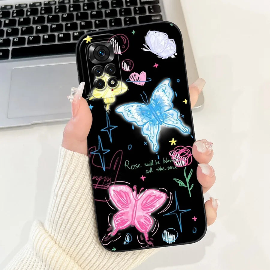 Case for Redmi Note 11 11S 4G 11 Pro Couqe Matte Soft Silicone Cartoons Funda Shockproof  Phone Bags For Note11 11S Back Covers