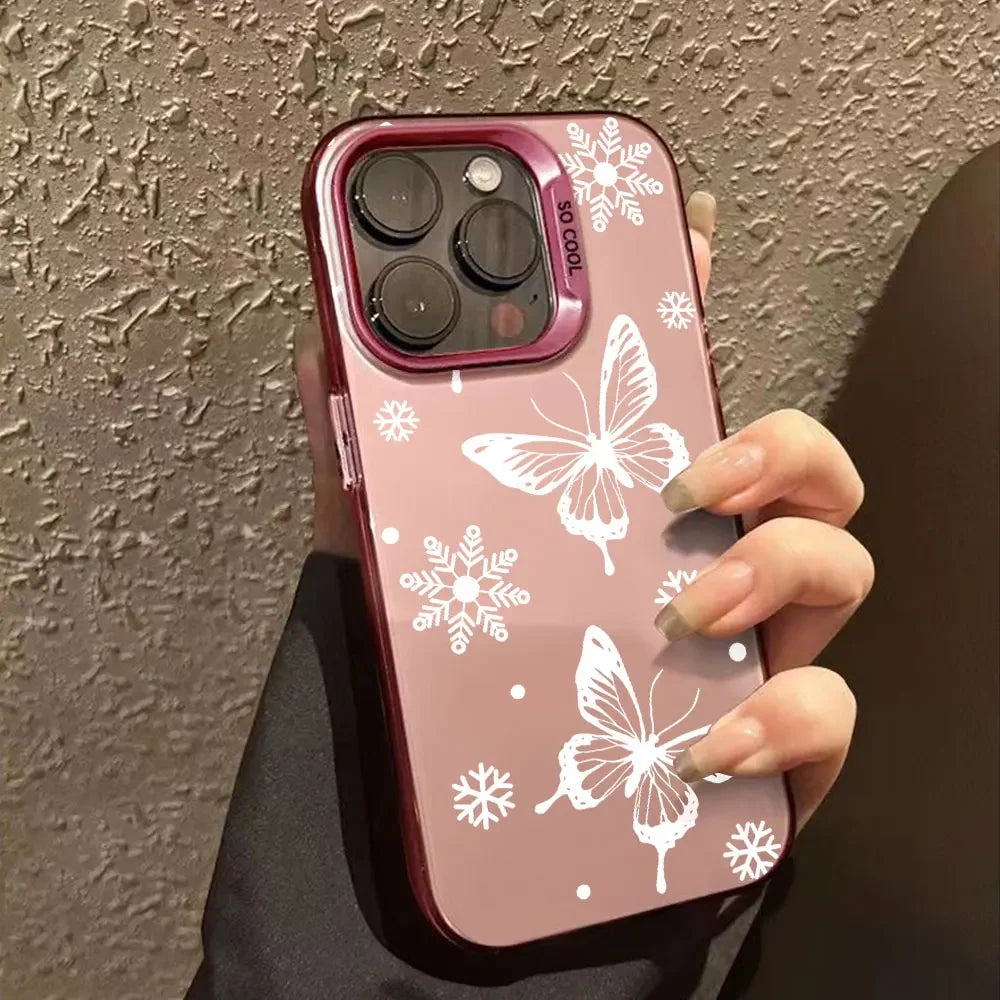 Case For Vivo V25 V25E X80 Lite Luxury Matte Silver IMD Phone Funda For Vivo V25E X80Lite Fashion Butterfly Color Soft Cover