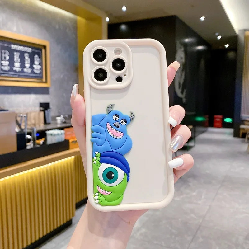 Kawaii Stitch Angel Phone Case for IPhone 16 15 14 13 12 11 Pro Max Plus 7 8 SE X XR XS Max Slim Protective Shockproof Cover