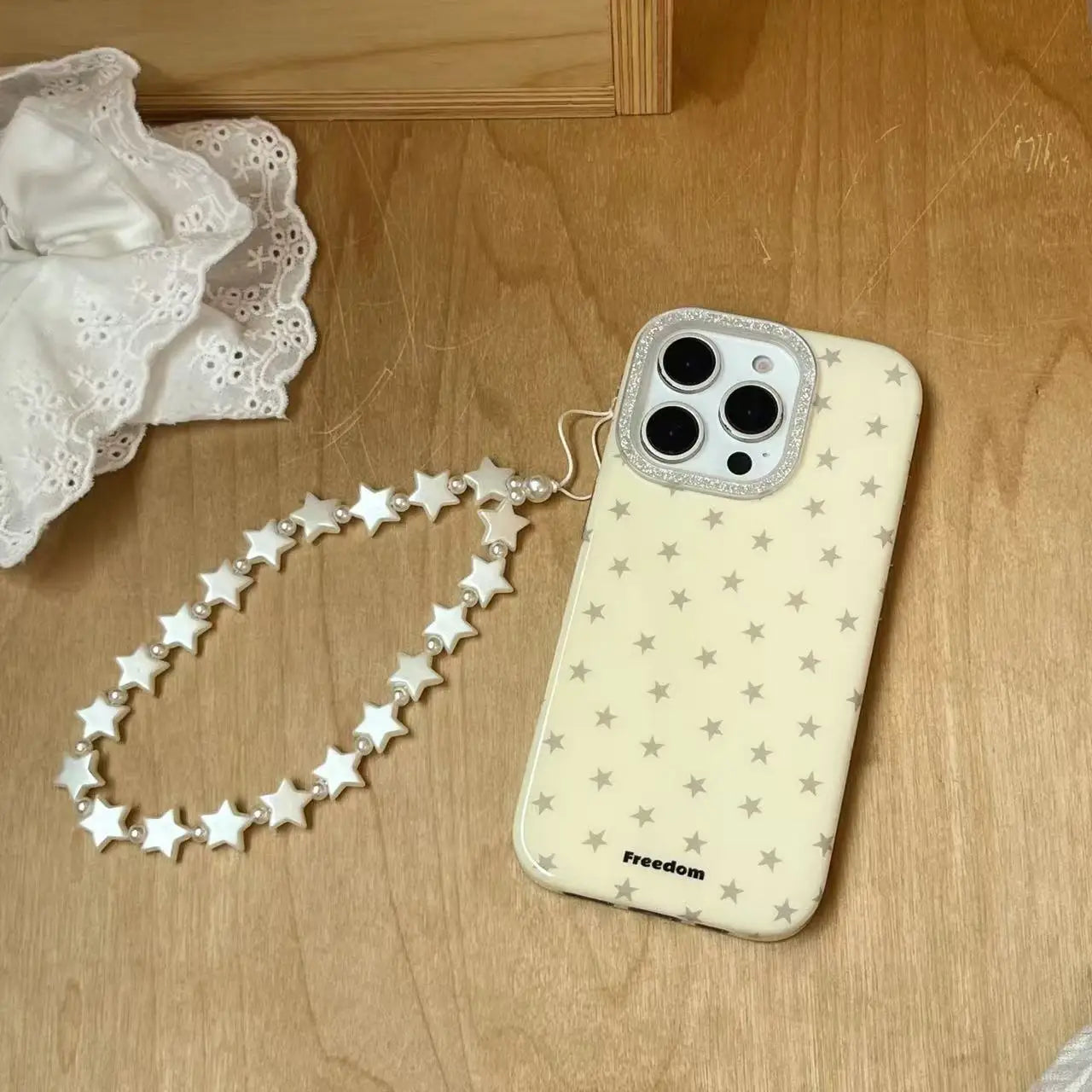 High end sparkling mirror all inclusive star chain phone case, suitable for iPhone 16 Pro Max 15 14 13 12 11 phone case anti scr