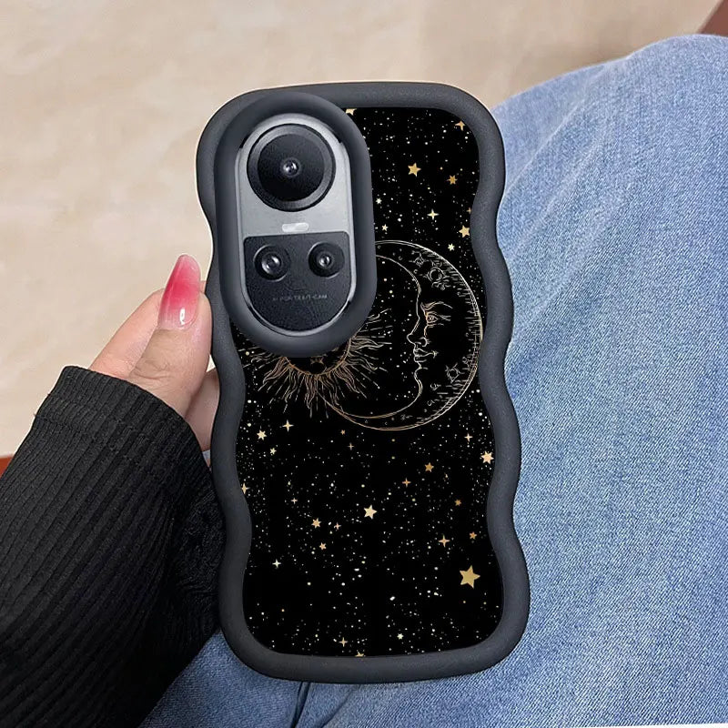 Fashion sun moon stars Flexible Case For Reno10 With Anti-Fingerprint Features Suitable For OPPO A Reno X 91 77 79 3 11 54 38