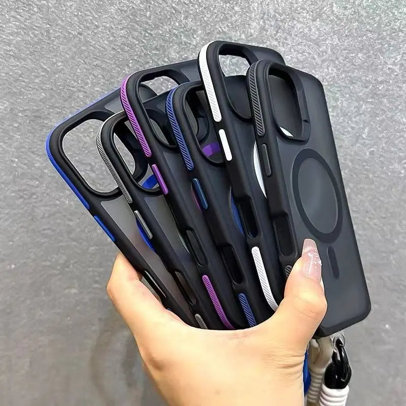 Adorable Bright-Colored Magnetic Phone Cover for Samsung Galaxy S25 S24 Ultra 5G S23 Plus S22 Matte Translucent Shockproof Case