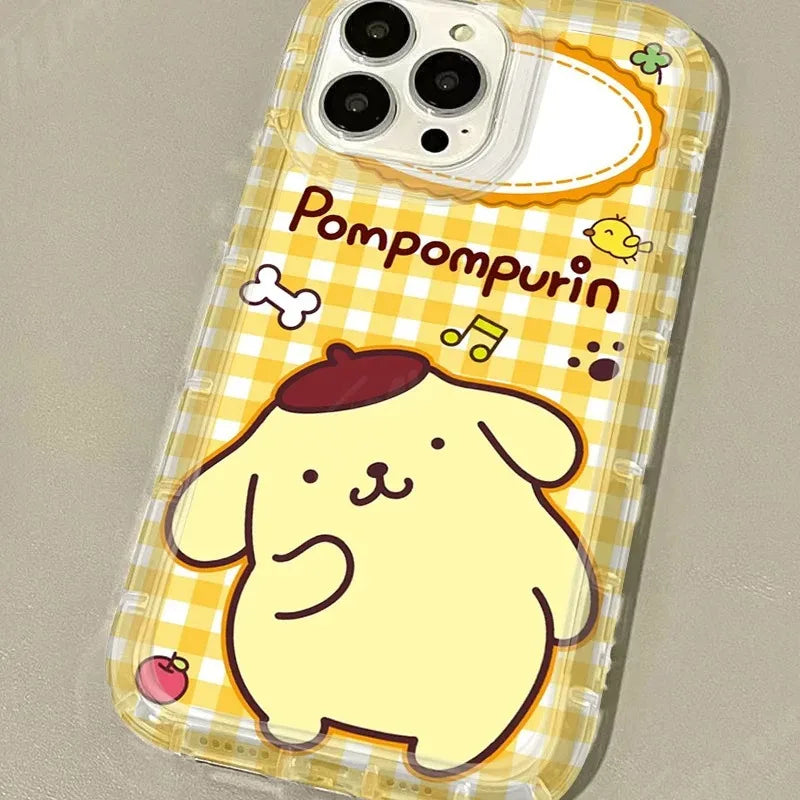 Saniro Pom Purin Case For iPhone 16 15 14 13 12 11 Pro Max 16E XR XS X 8 7 Plus SE 2020 Printing Clear Silicone Protective Cover