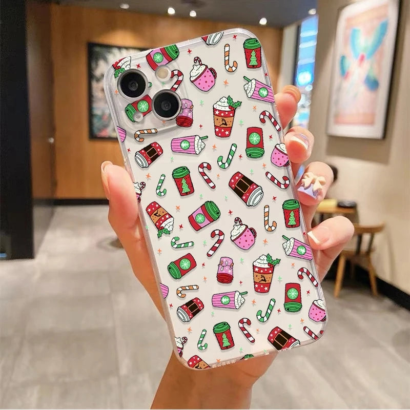 Phone Case For Realme C63 C65 C61 C55 C53 C75 14 13 12 11 10 9 Pro Plus 5G 9i 8i 8 With Christmas Elements Gingerbread Man Cover