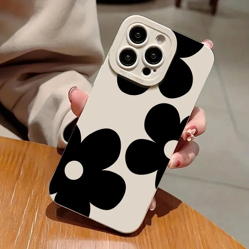 Daisy Floral Phone Case For iPhone 17 16 15 14 Pro Max 13 12 11 XS X XR 7 8 Plus 16E Shoockproof Soft TPU Silicone Bumper Cover