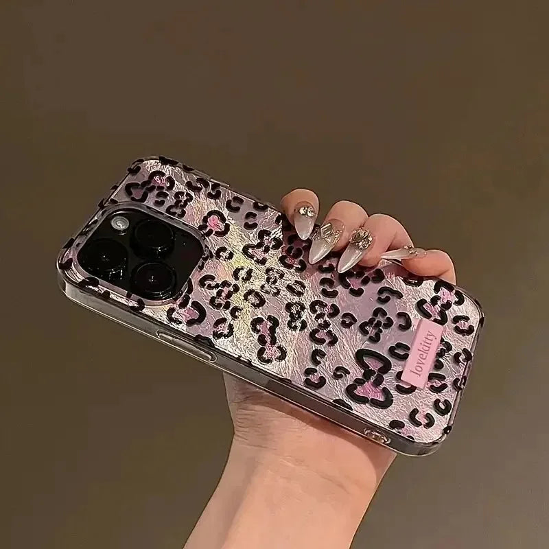 Case for iPhone 15 Fashionable Butterfly Bow Print Phone Cases for iPhone 16 14 13 12 11 Pro Max X XR XS 7 8 Plus SE2 16E Cover