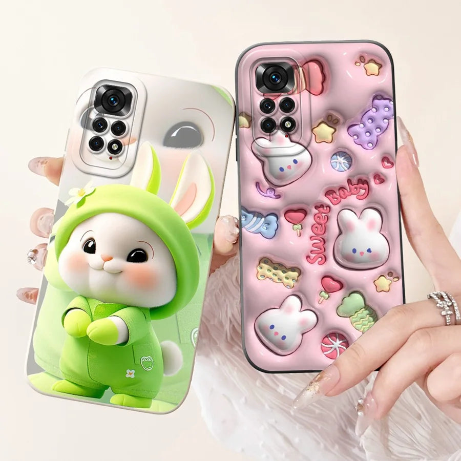Case for Redmi Note 11 11S 4G 11 Pro Couqe Matte Soft Silicone Cartoons Funda Shockproof  Phone Bags For Note11 11S Back Covers