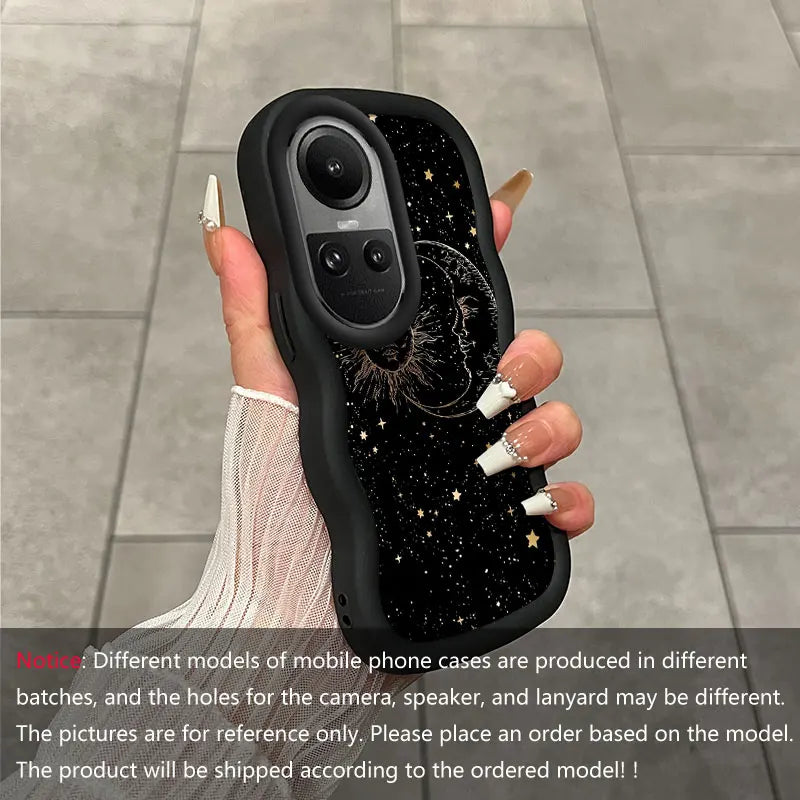Fashion sun moon stars Flexible Case For Reno10 With Anti-Fingerprint Features Suitable For OPPO A Reno X 91 77 79 3 11 54 38