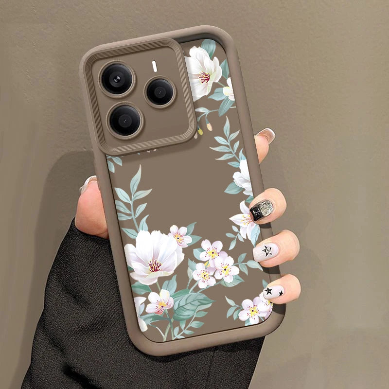 Fashion Flower Case For Xiaomi 13T 14T 11T Pro Poco X6 F6 Pro Funda Redmi Note 14 Pro 5G 13 12 11 Shockproof Bumper Soft Cover