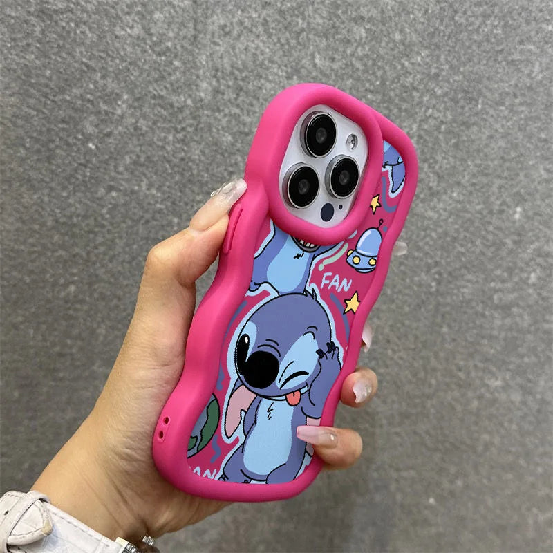 Made Face Stitch Cartoon Wave Multistep Soft Phone Case for OPPO A40 A80 A59 A79 A57 A77S A15 A16 A17 A18 A58 A78 A54 A74 A94