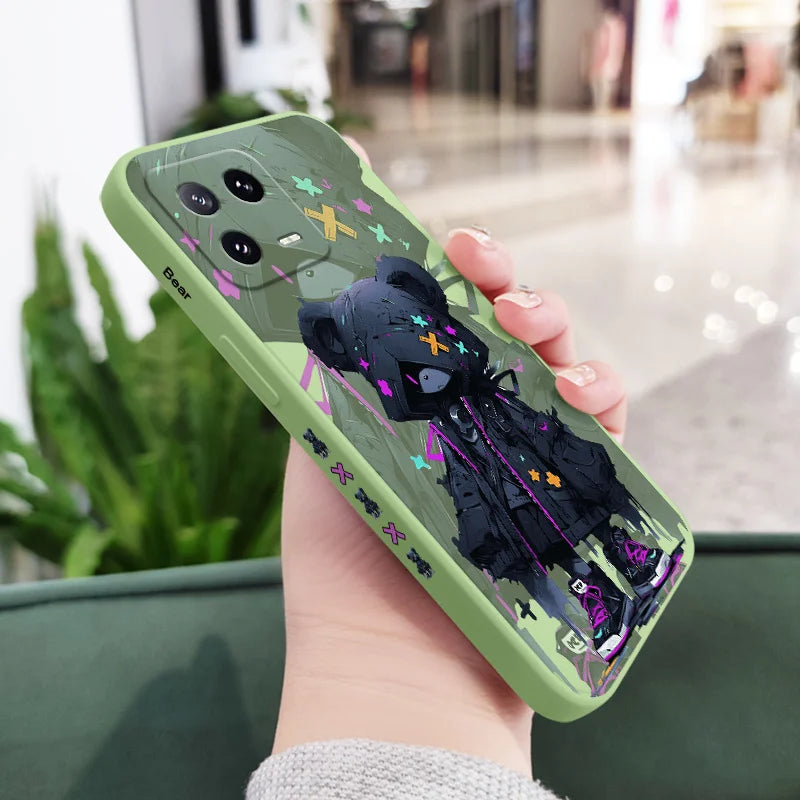 Mysterious Bear Phone Case For Xiaomi Mi 15 14 14T 13 13T 12 12X 12T 12S 11 11T 10 10T 9 9T Pro Lite Liquid Silicone Cover