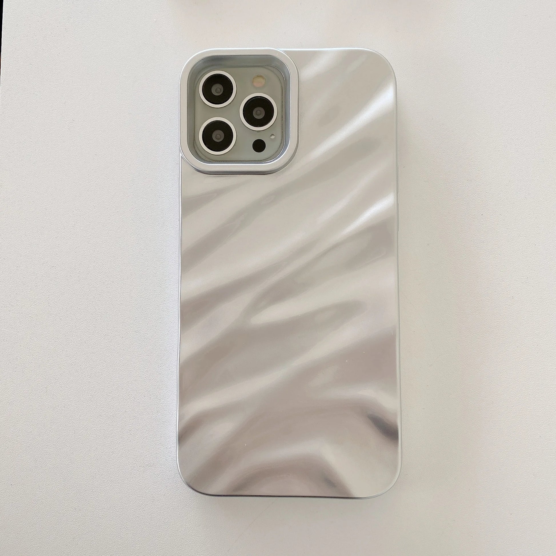 Luxury Plating 3D Wavy Texture Soft Phone Case For iPhone 16 15 14 Plus 13 12 11 Pro XS Max XR Protection Bumper Shockproof Capa