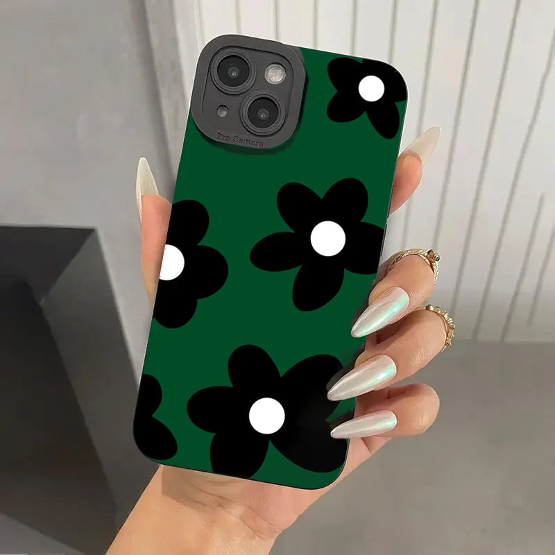 Daisy Floral Phone Case For iPhone 17 16 15 14 Pro Max 13 12 11 XS X XR 7 8 Plus 16E Shoockproof Soft TPU Silicone Bumper Cover